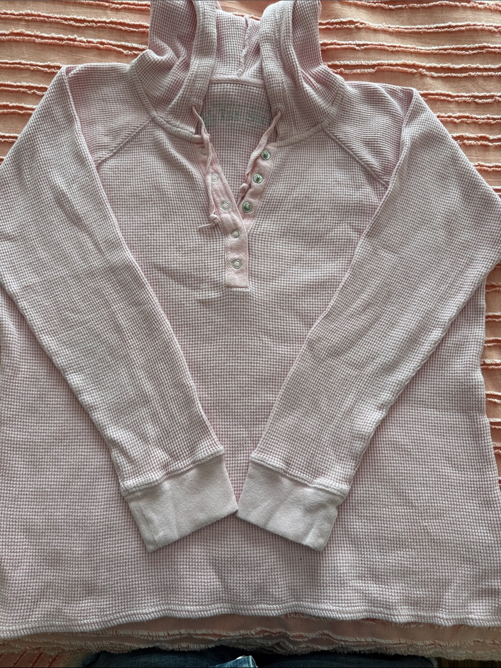 Victoria's Secret Pink Waffle-Knit Henley Hoodie